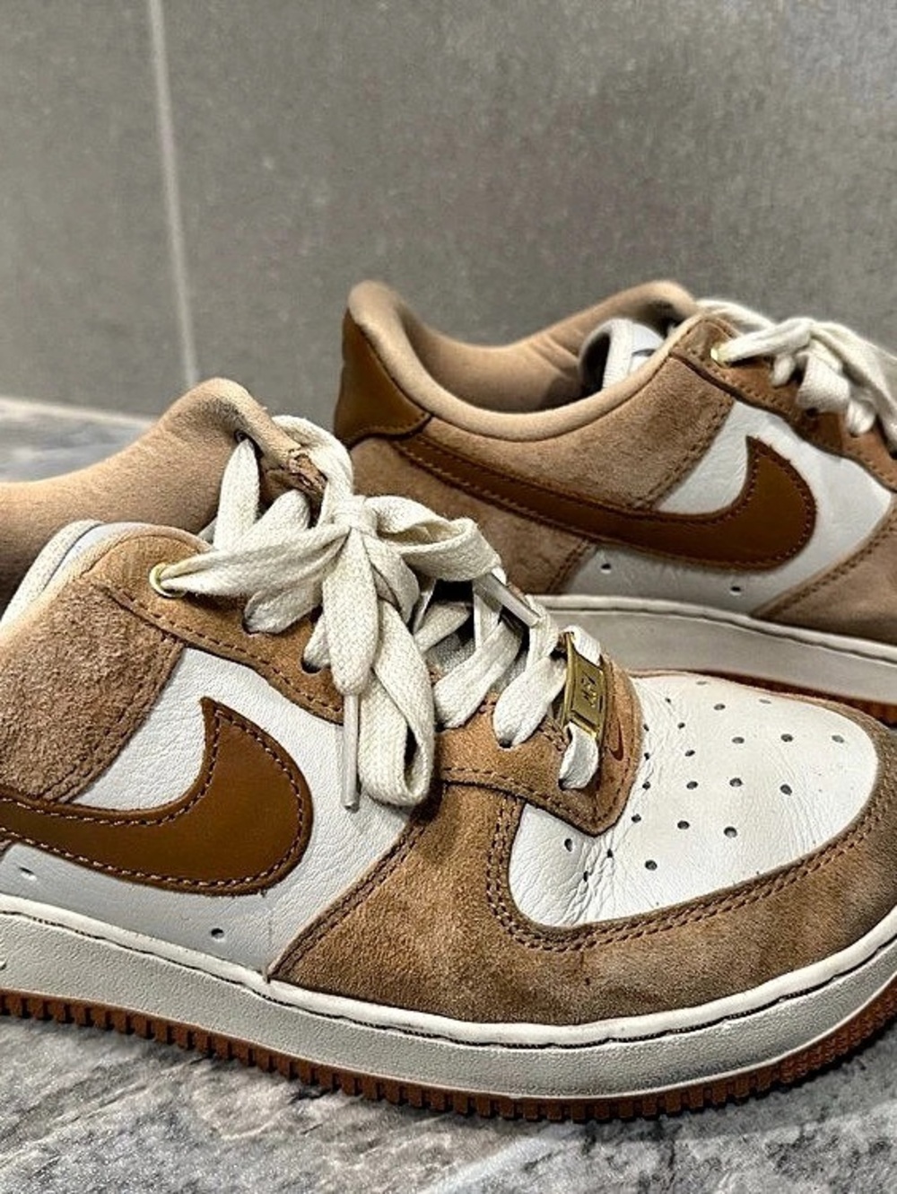 Nike Air Force 1 Low Sneakers Brown & White US 8